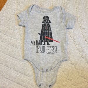 Gray Star Wars Baby Onesie